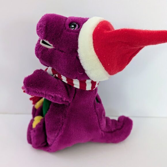 Vintage Barney Christmas Holiday Plush Stuffed Animal Toy Lyons Group 9 Inches - Picture 2 of 6